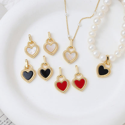 18K Gold Filled Pendants Double Sided Heart Natural Shell Charms Jewelry Making Findings Supplies Pendants Doki Decor   