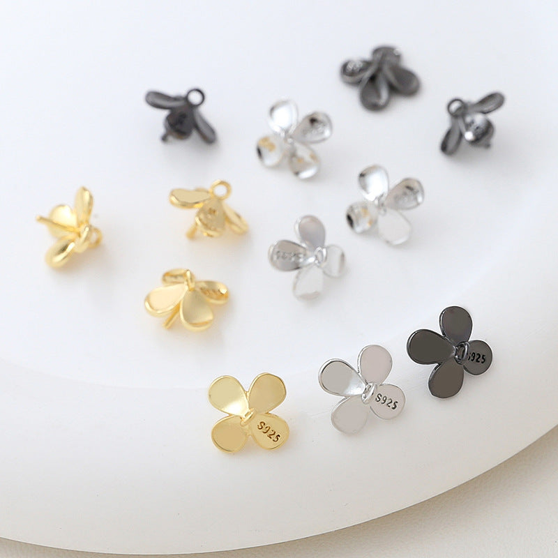 5PCS 18K Gold Filled Pendants 925 Sterling Silver Flower Beads Pearls Tray Needle White Gold Noble Jewelry Making Findings Supplies Pendants Doki Decor   