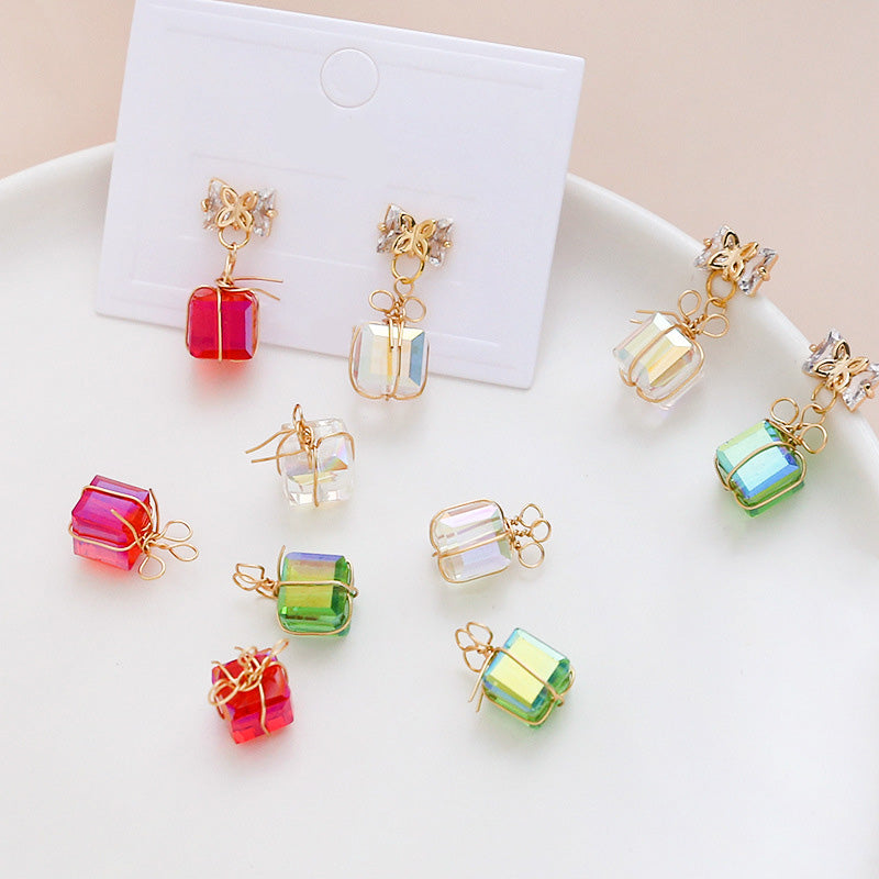 10PCS 18K Gold Filled Pendants Gift Box Christmas Transparent Red Green Charms Jewelry Making Findings Supplies Pendants Doki Decor   