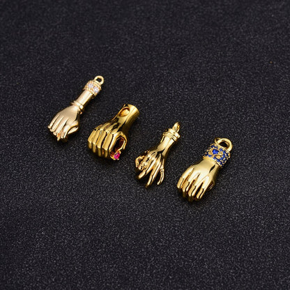 2PCS 18K Gold Filled Pendants Hand Dangle Loop Charms Jewelry Making Findings Supplies Pendants Doki Decor   