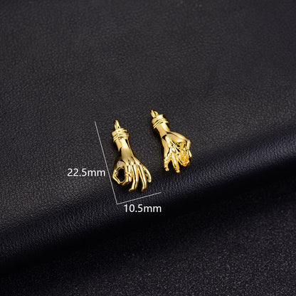 2PCS 18K Gold Filled Pendants Hand Dangle Loop Charms Jewelry Making Findings Supplies Pendants Doki Decor 1  