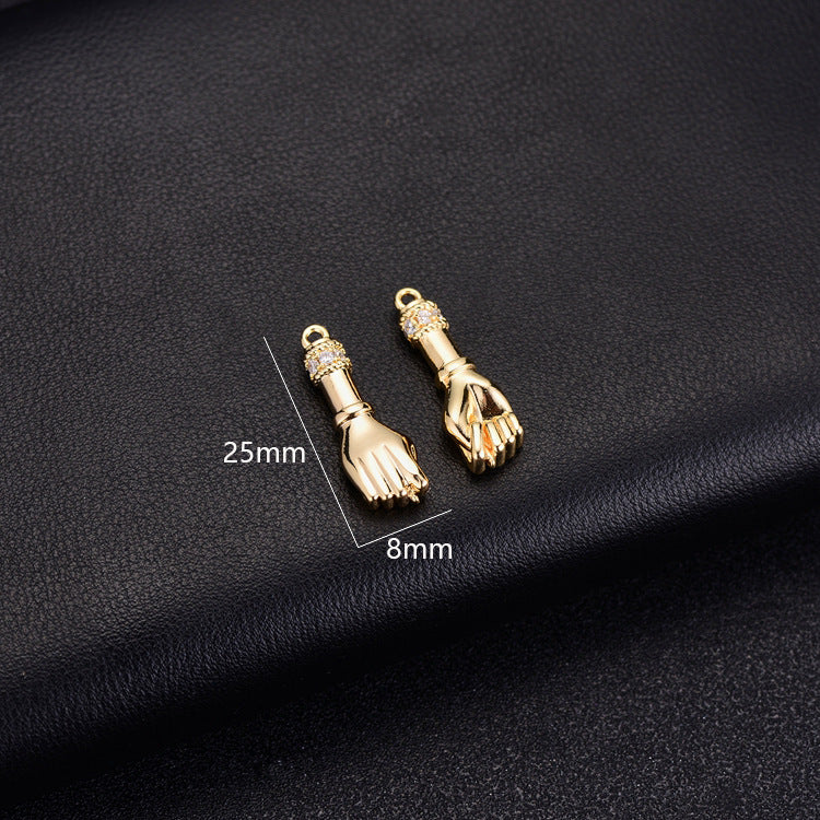 2PCS 18K Gold Filled Pendants Hand Dangle Loop Charms Jewelry Making Findings Supplies Pendants Doki Decor 2  