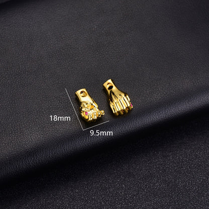 2PCS 18K Gold Filled Pendants Hand Dangle Loop Charms Jewelry Making Findings Supplies Pendants Doki Decor 3  