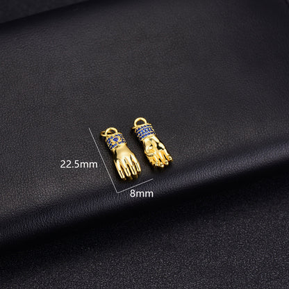 2PCS 18K Gold Filled Pendants Hand Dangle Loop Charms Jewelry Making Findings Supplies Pendants Doki Decor 4  