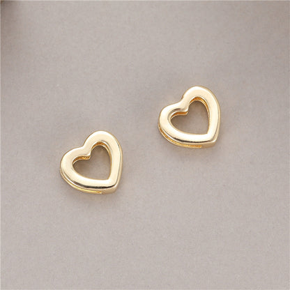 5PCS 18K Gold Filled Pendants Heart Hollow Charms Jewelry Making Findings Supplies Pendants Doki Decor   