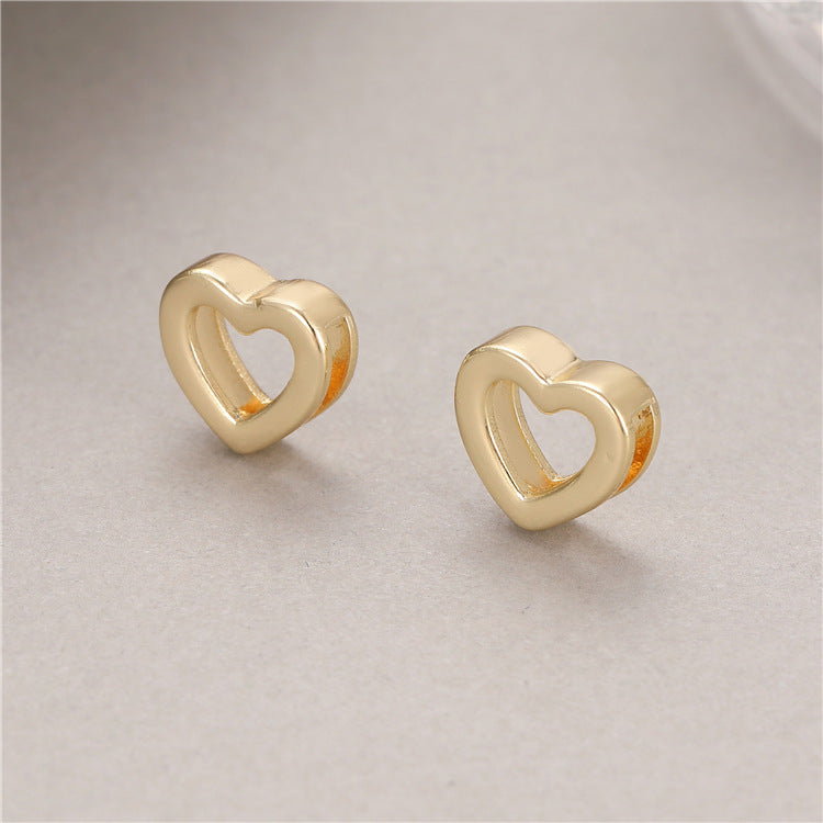 5PCS 18K Gold Filled Pendants Heart Hollow Charms Jewelry Making Findings Supplies Pendants Doki Decor   