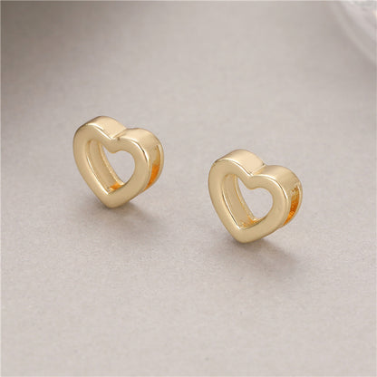 5PCS 18K Gold Filled Pendants Heart Hollow Charms Jewelry Making Findings Supplies Pendants Doki Decor   