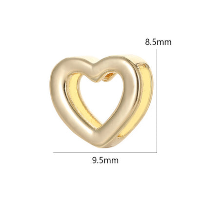 5PCS 18K Gold Filled Pendants Heart Hollow Charms Jewelry Making Findings Supplies Pendants Doki Decor   