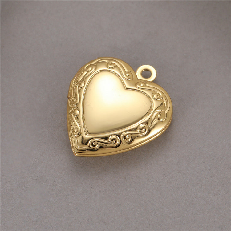 18K Gold Filled Pendants Heart Photo Frame Can Be Opened Charms Jewelry Making Findings Supplies Pendants Doki Decor   