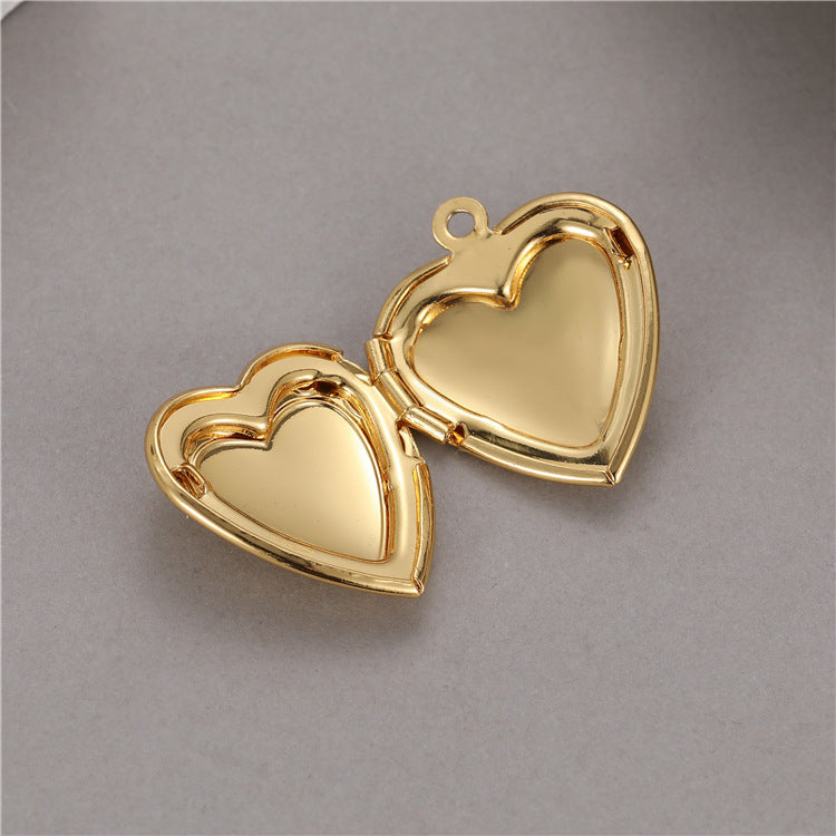 18K Gold Filled Pendants Heart Photo Frame Can Be Opened Charms Jewelry Making Findings Supplies Pendants Doki Decor   