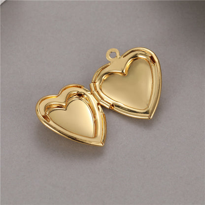 18K Gold Filled Pendants Heart Photo Frame Can Be Opened Charms Jewelry Making Findings Supplies Pendants Doki Decor   