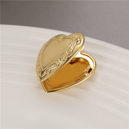 18K Gold Filled Pendants Heart Photo Frame Can Be Opened Charms Jewelry Making Findings Supplies Pendants Doki Decor   