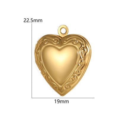 18K Gold Filled Pendants Heart Photo Frame Can Be Opened Charms Jewelry Making Findings Supplies Pendants Doki Decor   