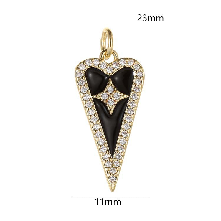 2PCS 18K Gold Filled Couple Pendants Heart Rectangle Resin Rhinestone Charms Jewelry Making Findings Supplies Pendants Doki Decor   