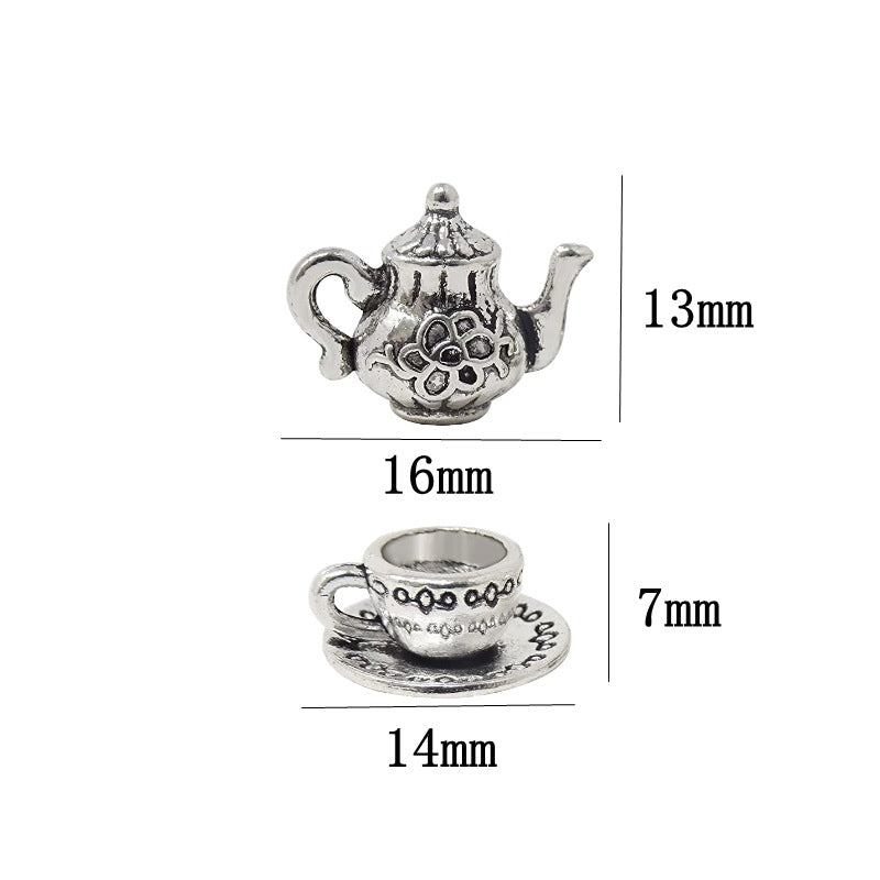 20PCS 18K Gold Filled Pendants Kettle Teapot Coffee Cup For Jewelry Making Findings Supplies DIY Pendants Doki Decor   