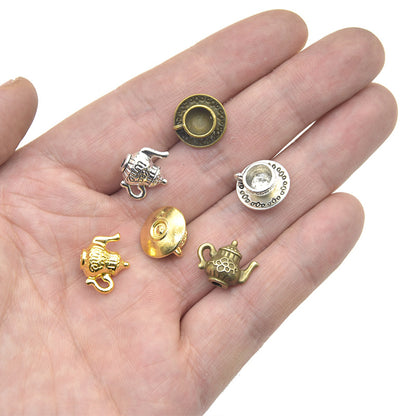 20PCS 18K Gold Filled Pendants Kettle Teapot Coffee Cup For Jewelry Making Findings Supplies DIY Pendants Doki Decor   