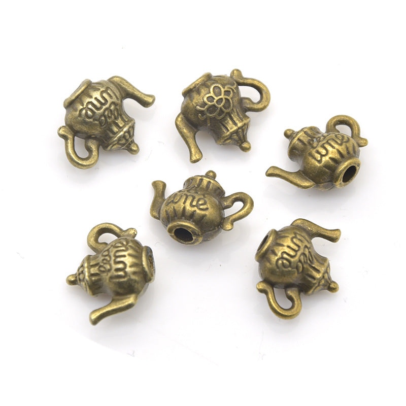 20PCS 18K Gold Filled Pendants Kettle Teapot Coffee Cup For Jewelry Making Findings Supplies DIY Pendants Doki Decor Teapot Bronze 