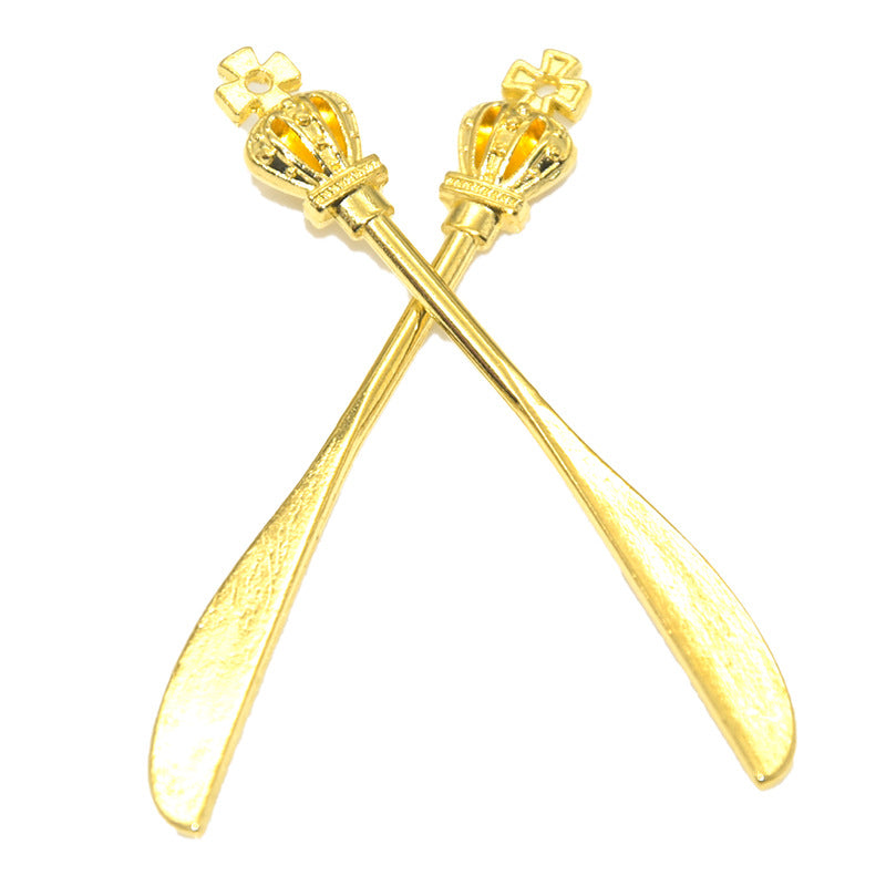 50PCS 18K Gold Filled Pendants Knife Fork Spoon Crown For Jewelry Making Findings Supplies DIY Pendants Doki Decor Knife 18K Gold 