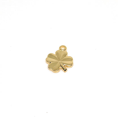 20PCS 18K Gold Filled Pendants Lucky Leaf Four Leaf Grass Bracelet Necklace Jewelry Making Findings Pendants Doki Decor   