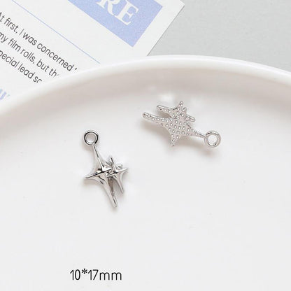 5PCS 18K Gold Filled Pendants Meteor Star Rhinestone Charms Jewelry Making Findings Supplies Pendants Doki Decor 9  