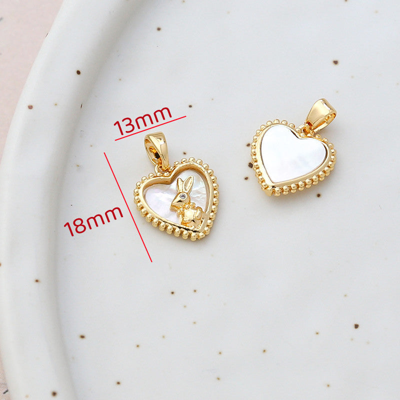 18K Gold Filled Pendants Natural Shell Heart Flower Butterfly Crown For Jewelry Making Pendants Doki Decor 7  