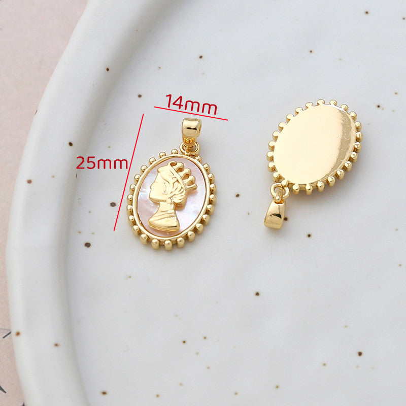 18K Gold Filled Pendants Natural Shell Heart Flower Butterfly Crown For Jewelry Making Pendants Doki Decor 14  