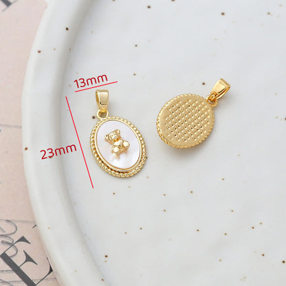 18K Gold Filled Pendants Natural Shell Heart Flower Butterfly Crown For Jewelry Making Pendants Doki Decor 2  