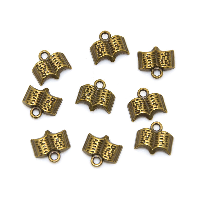 100PCS 18K Gold Filled Pendants Opened Book For Jewelry Making Findings Supplies DIY Pendants Doki Decor Bronze  