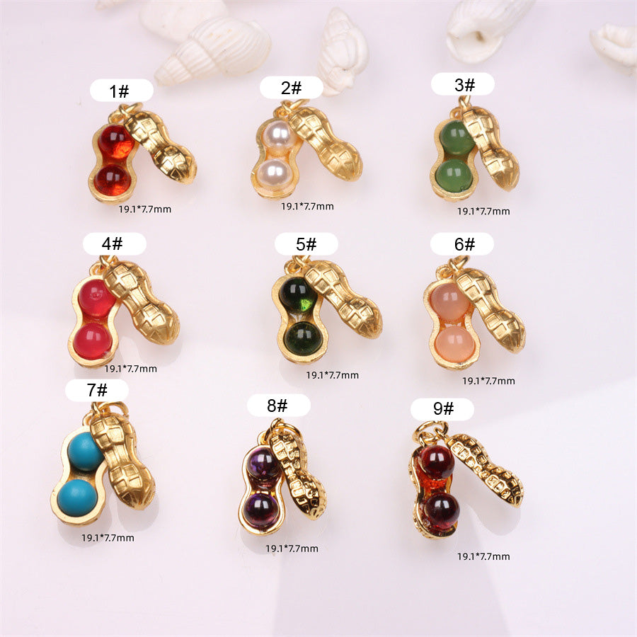 10PCS 18K Gold Filled Pendants Peanut Pearl Jade Glass Ball Jewelry Making Findings Supplies Pendants Doki Decor 1  