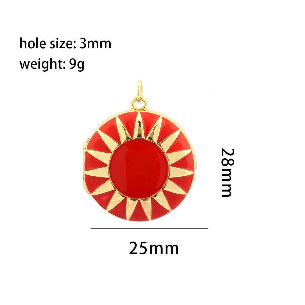 18K Gold Filled Pendants Photo Frame Round Can Be Opened Charms Jewelry Making Findings Supplies Pendants Doki Decor   