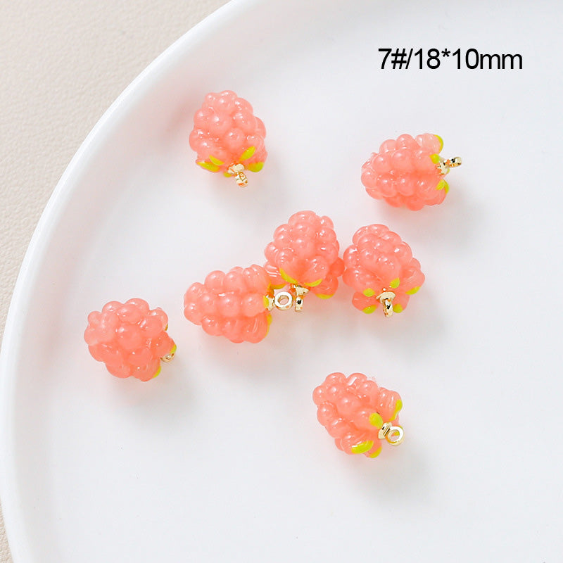 10PCS 18K Gold Filled Pendants Pomegranate Grape Raspberry Fruits Charms Jewelry Making Findings Supplies Pendants Doki Decor 7  