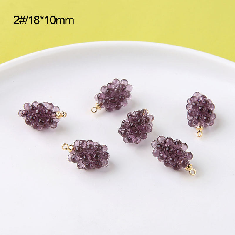 10PCS 18K Gold Filled Pendants Pomegranate Grape Raspberry Fruits Charms Jewelry Making Findings Supplies Pendants Doki Decor 2  