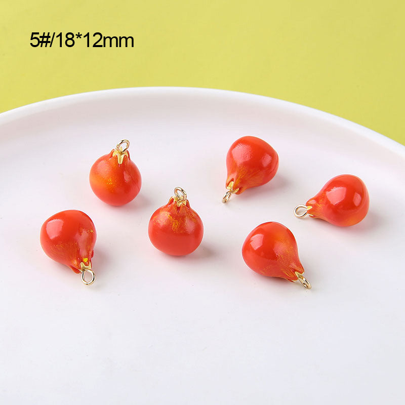 10PCS 18K Gold Filled Pendants Pomegranate Grape Raspberry Fruits Charms Jewelry Making Findings Supplies Pendants Doki Decor 5  