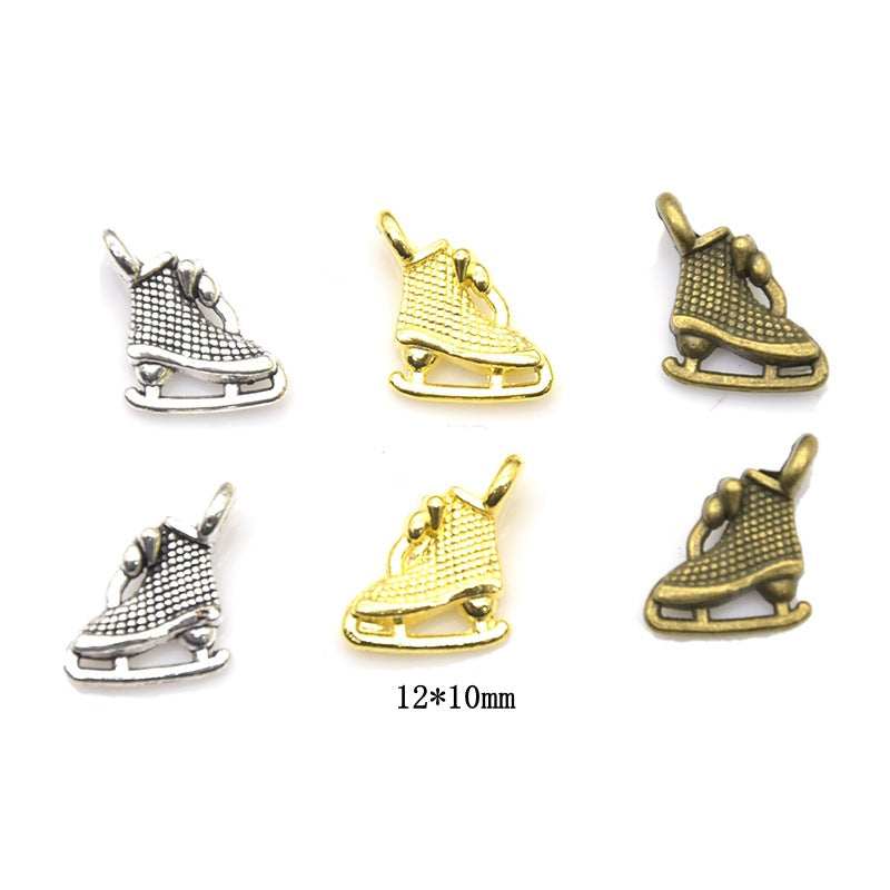 100PCS 18K Gold Filled Pendants Short Boots Skate Shoes For Jewelry Making Findings Supplies DIY Pendants Doki Decor   