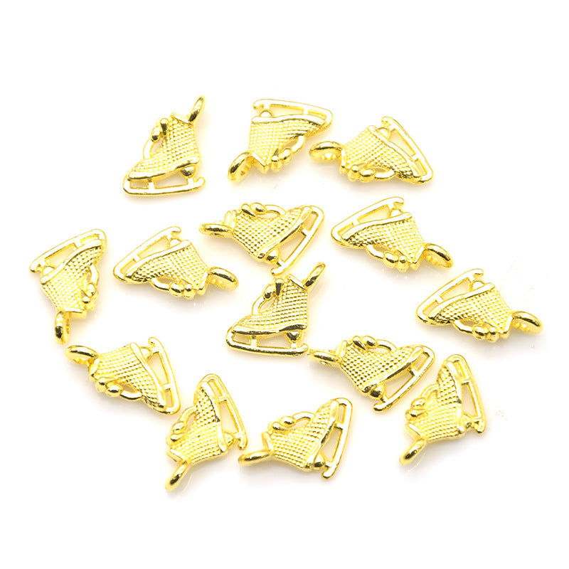 100PCS 18K Gold Filled Pendants Short Boots Skate Shoes For Jewelry Making Findings Supplies DIY Pendants Doki Decor 18K Gold  