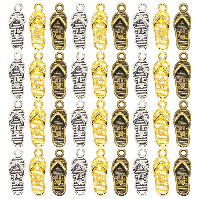 100PCS 18K Gold Filled Pendants Slippers For Jewelry Making Findings Supplies DIY Pendants Doki Decor   