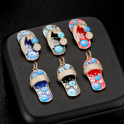 18K Gold Filled Pendants Slippers Rhinestone Charms Jewelry Making Findings Supplies Pendants Doki Decor   