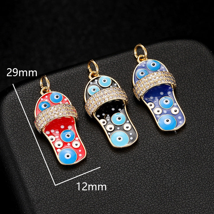 18K Gold Filled Pendants Slippers Rhinestone Charms Jewelry Making Findings Supplies Pendants Doki Decor   