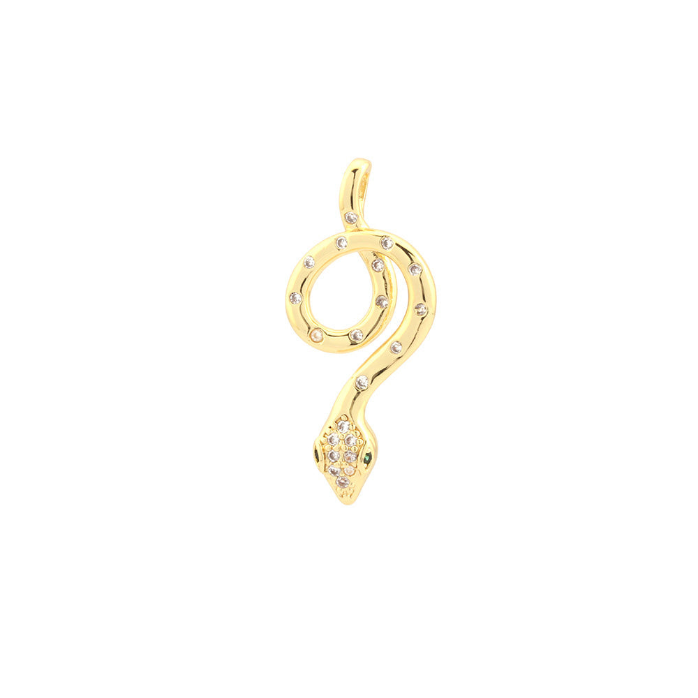 18K Gold Filled Pendants Snake Rhinestone Sexy Charms Jewelry Making Findings Supplies Pendants Doki Decor   