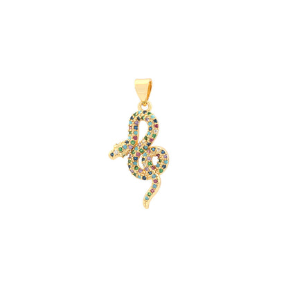 18K Gold Filled Pendants Snake Rhinestone Sexy Charms Jewelry Making Findings Supplies Pendants Doki Decor   