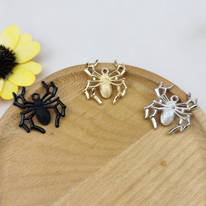 10PCS 18K Gold Filled Pendants Spider Halloween Jewelry Making Findings Supplies DIY Pendants Doki Decor   