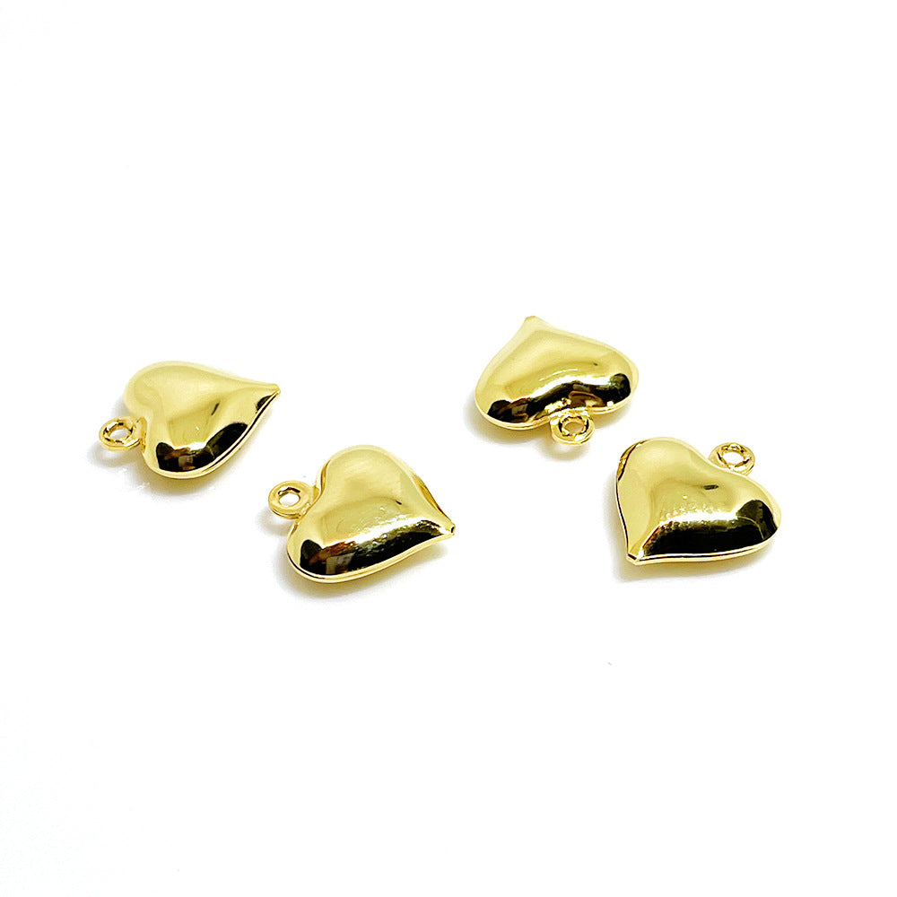 50PCS 18K Gold Filled Pendants Stainless Steel Hollow Heart Charms Jewelry Making Findings Supplies Pendants Doki Decor   