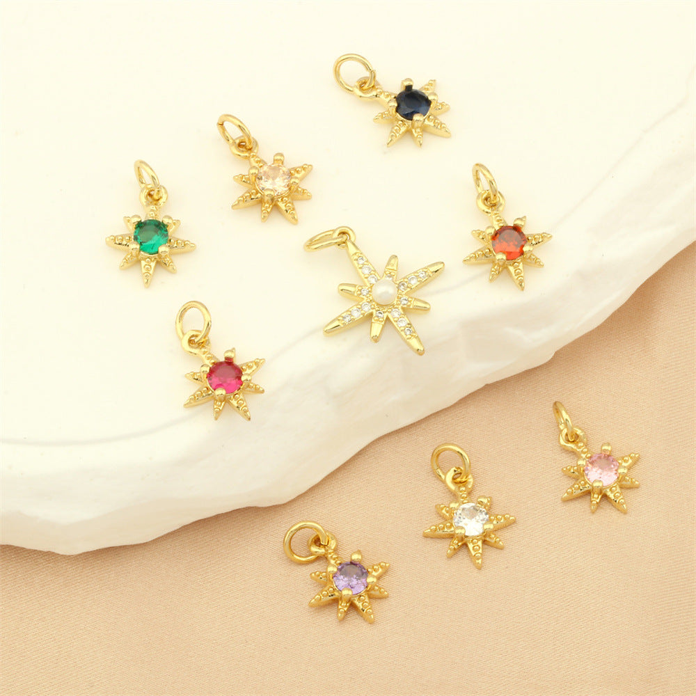 18K Gold Filled Pendants Star Rhinestone Pearl Charms Jewelry Making Findings Supplies Pendants Doki Decor   