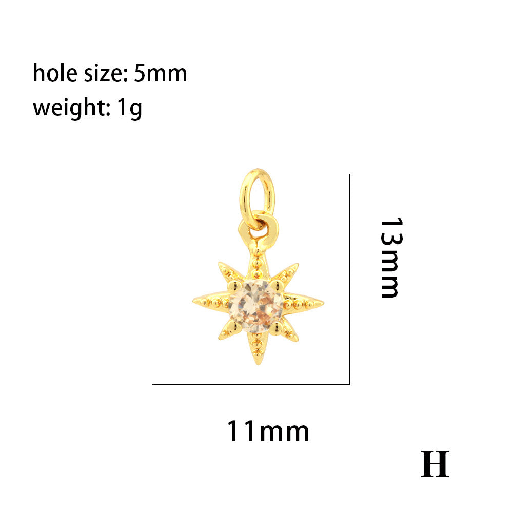 18K Gold Filled Pendants Star Rhinestone Pearl Charms Jewelry Making Findings Supplies Pendants Doki Decor H  