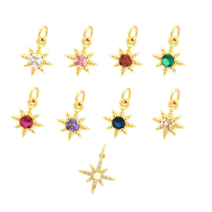 18K Gold Filled Pendants Star Rhinestone Pearl Charms Jewelry Making Findings Supplies Pendants Doki Decor   