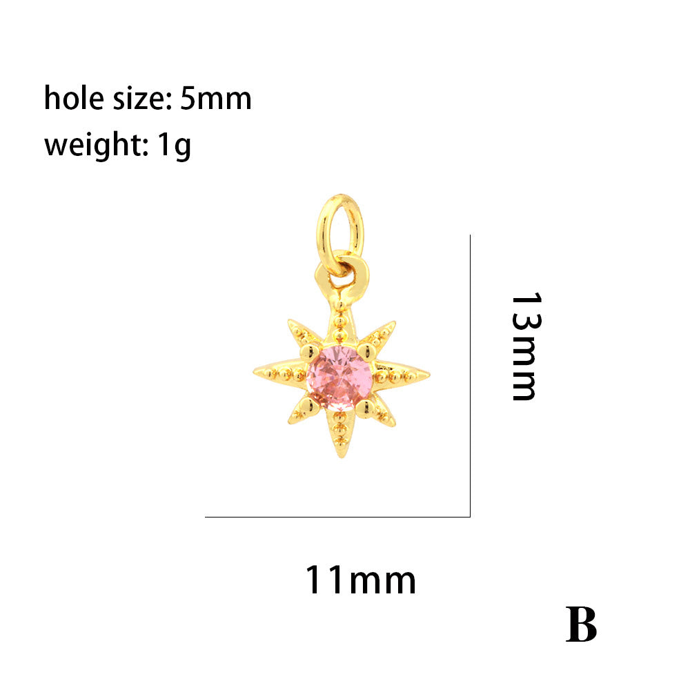 18K Gold Filled Pendants Star Rhinestone Pearl Charms Jewelry Making Findings Supplies Pendants Doki Decor B  