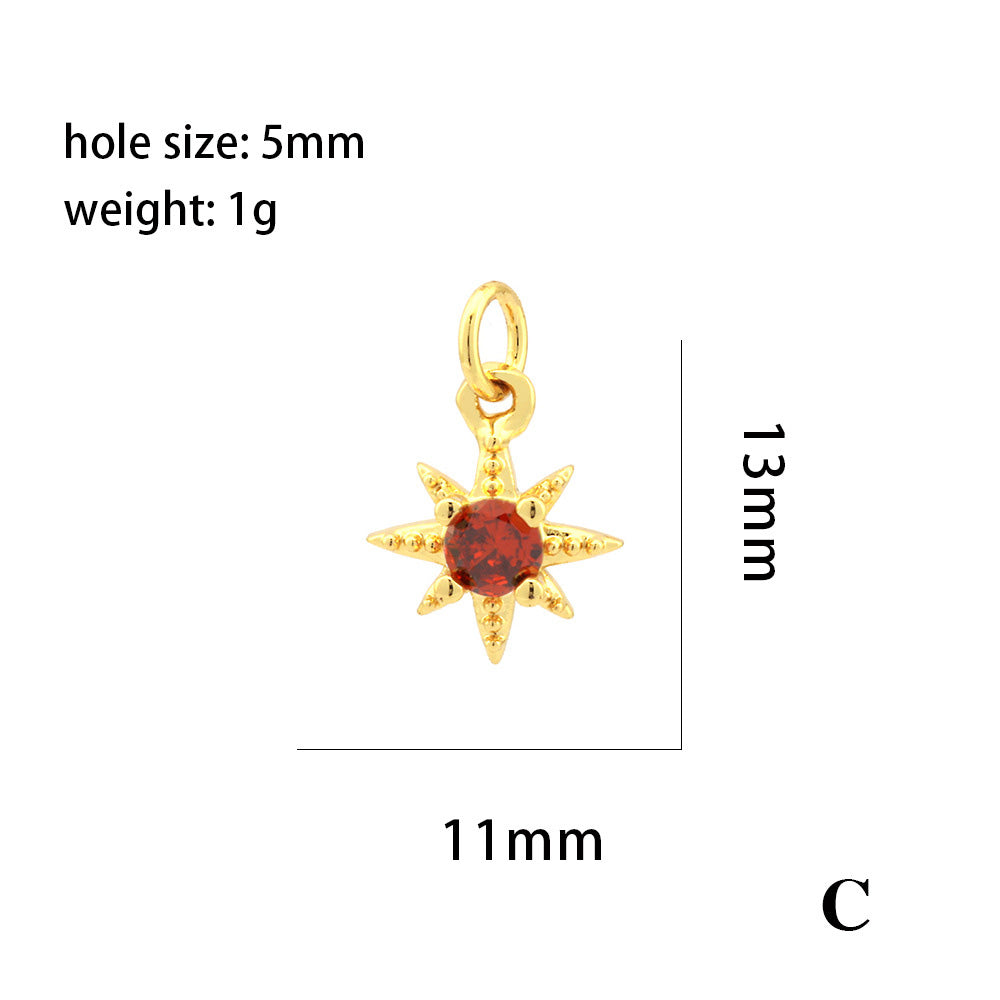 18K Gold Filled Pendants Star Rhinestone Pearl Charms Jewelry Making Findings Supplies Pendants Doki Decor C  