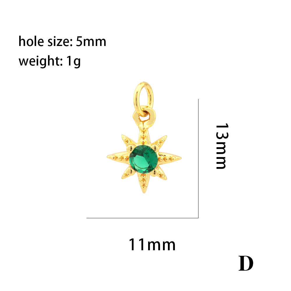 18K Gold Filled Pendants Star Rhinestone Pearl Charms Jewelry Making Findings Supplies Pendants Doki Decor D  