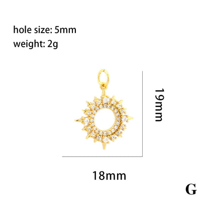 18K Gold Filled Pendants Unicorn Devil Evil Eyes Sun Rhinestone Charms Jewelry Making Findings Supplies Pendants Doki Decor G  