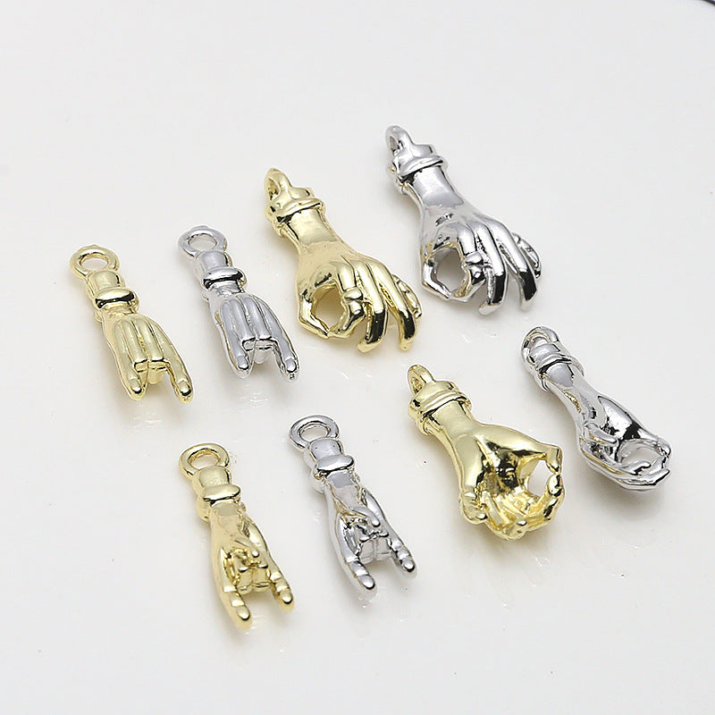 10PCS 18K Gold Filled Pendants Whale Chili Hand White Gold Charms Jewelry Making Findings Supplies Pendants Doki Decor   